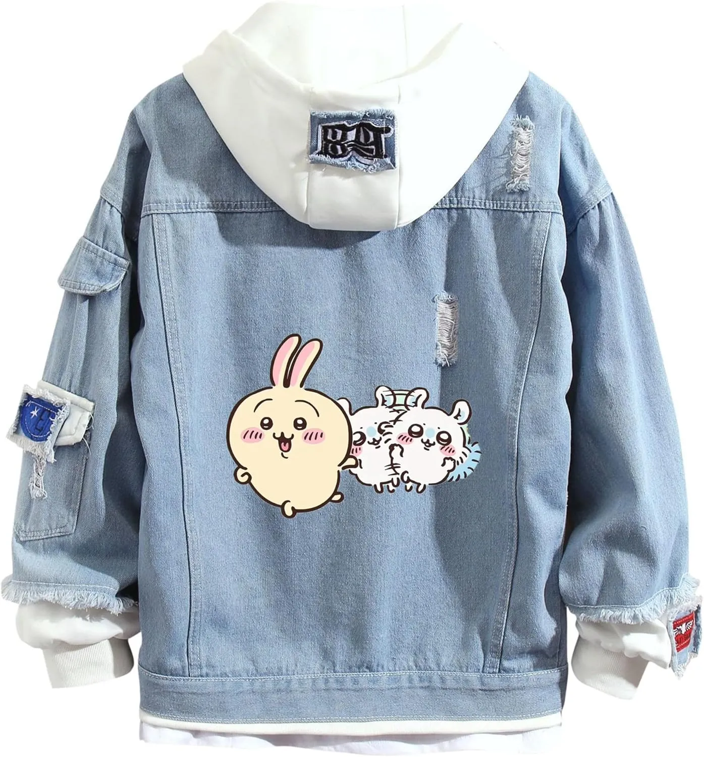 ISaikoy Anime Chiikawa Denim Jacket Jeans Long Sleeve Sweatshirt Sweater Hoodie Pullovers