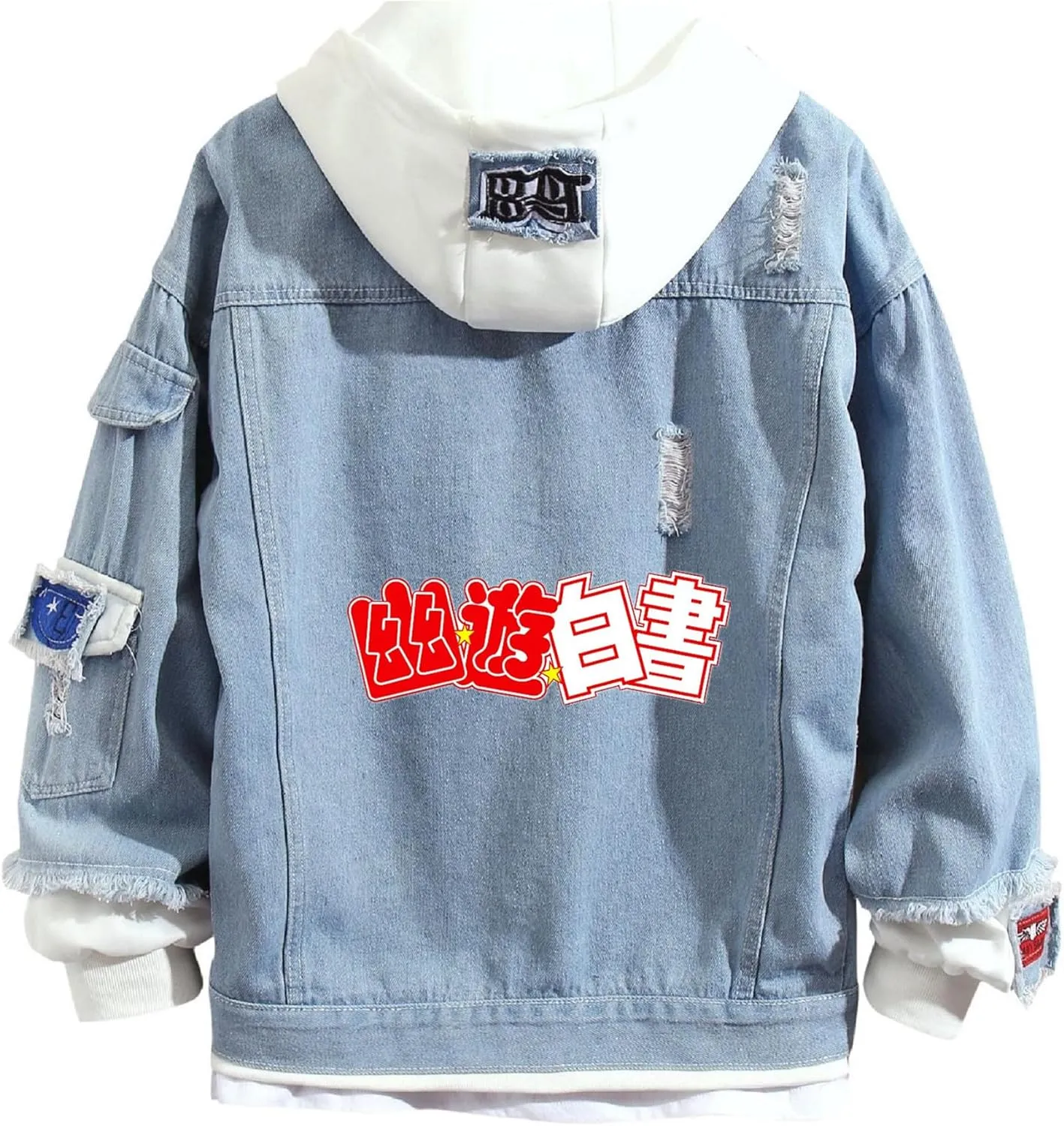ISaikoy Anime Yu Yu Hakusho Denim Jacket Sweatshirt Costume Hoodie Pullovers Fleeces