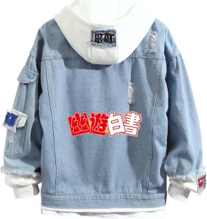 ISaikoy Anime Yu Yu Hakusho Denim Jacket Sweatshirt Costume Hoodie Pullovers Fleeces