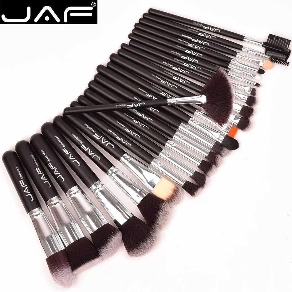 JAF 24 pcs Premiuim Makeup brush set High Quality Soft Taklon Hair Professional Makeup Artist Brush Tool Kit J2404YC-B