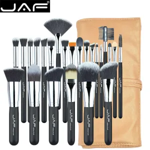 JAF 24 pcs Premiuim Makeup brush set High Quality Soft Taklon Hair Professional Makeup Artist Brush Tool Kit J2404YC-B