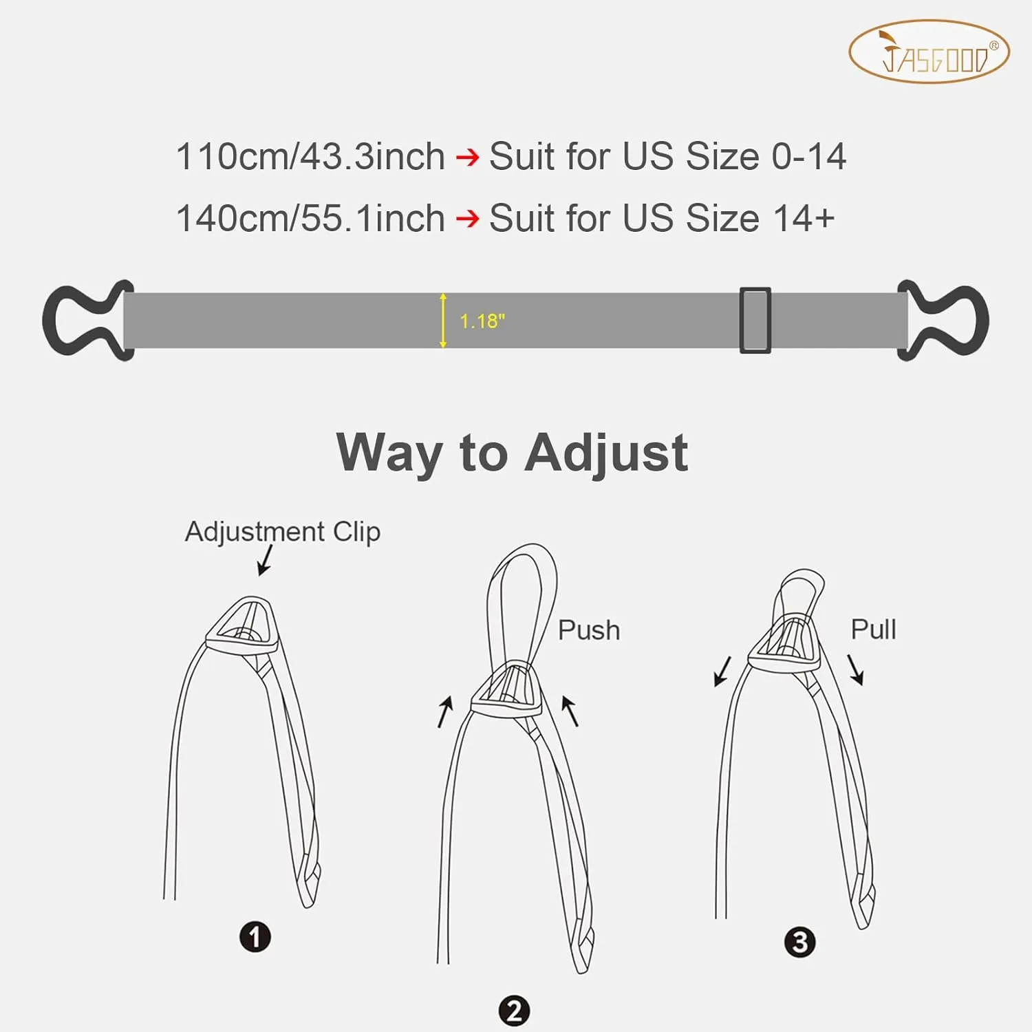 JASGOOD Women No Show Stretch Belt Adjustable Elastic Web Belt with Flat Buckle for Jeans Pants Casual Belts