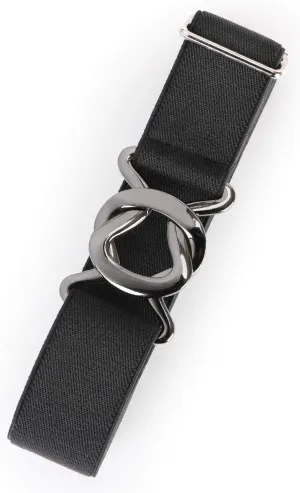JASGOOD Women No Show Stretch Belt Adjustable Elastic Web Belt with Flat Buckle for Jeans Pants Casual Belts