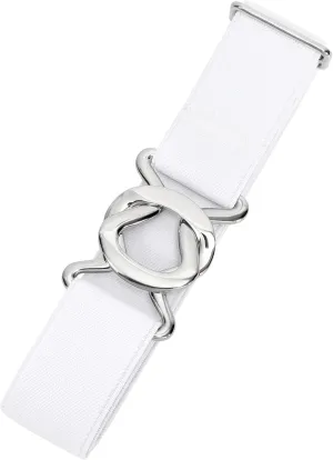 JASGOOD Women No Show Stretch Belt Adjustable Elastic Web Belt with Flat Buckle for Jeans Pants Casual Belts