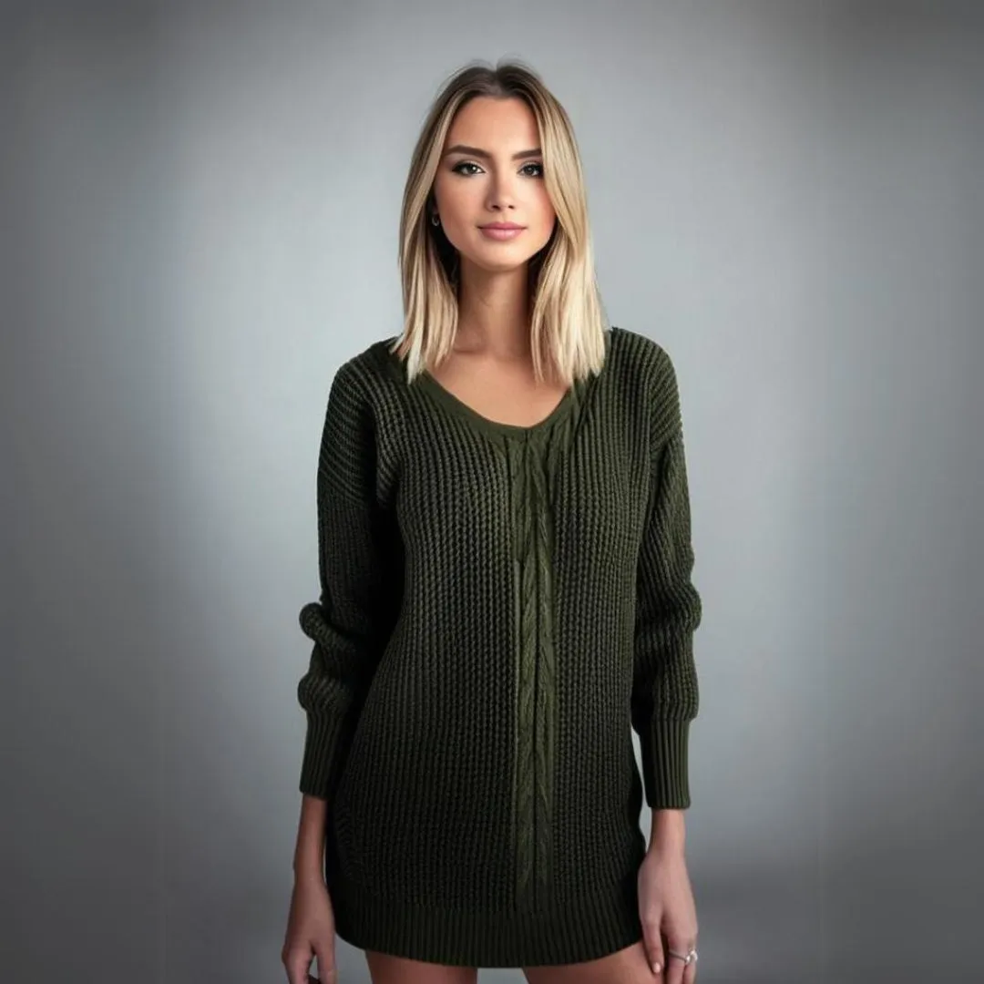 Jessy | V-Neck Crocheted Sweater