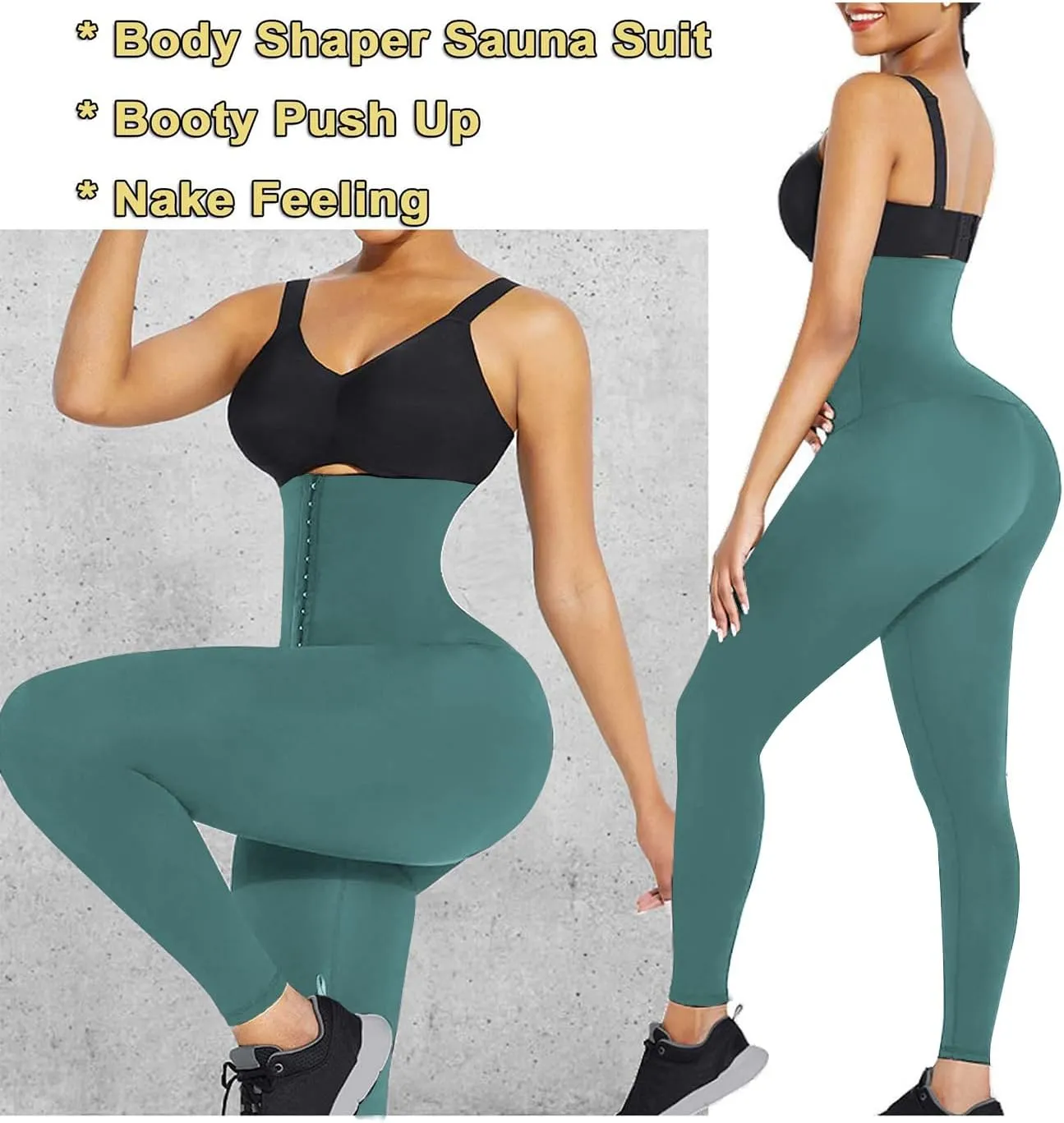 JGS1996 Plus Size Shapewear Tummy Control Leggings for Women High Waisted Compression Corset Waist Trainer Pants Body Shaper