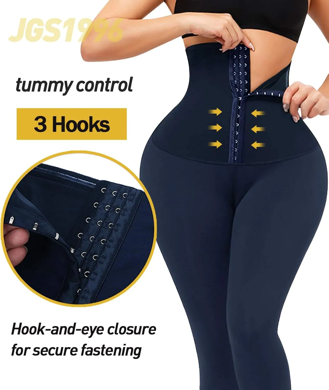 JGS1996 Plus Size Shapewear Tummy Control Leggings for Women High Waisted Compression Corset Waist Trainer Pants Body Shaper