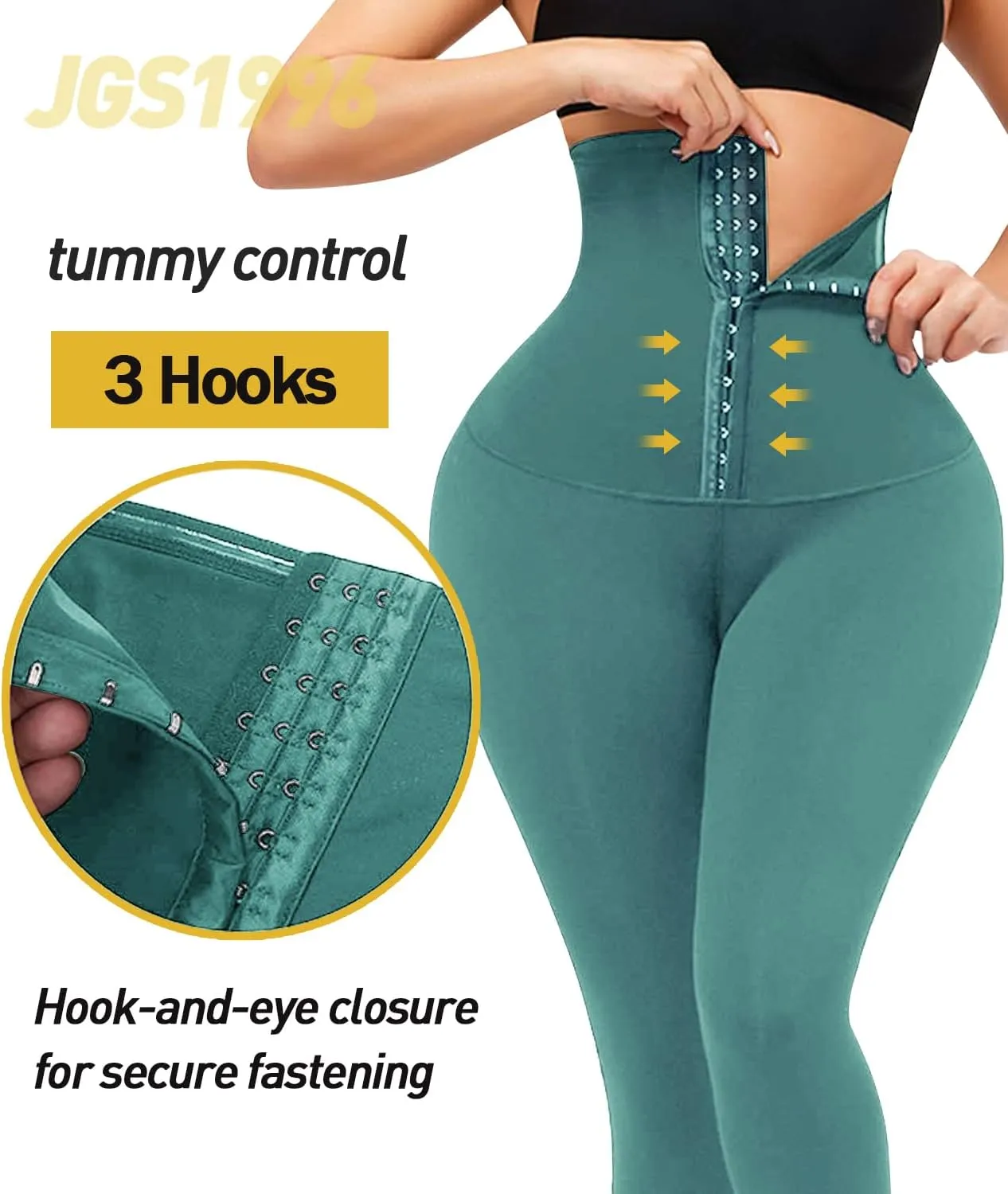 JGS1996 Plus Size Shapewear Tummy Control Leggings for Women High Waisted Compression Corset Waist Trainer Pants Body Shaper