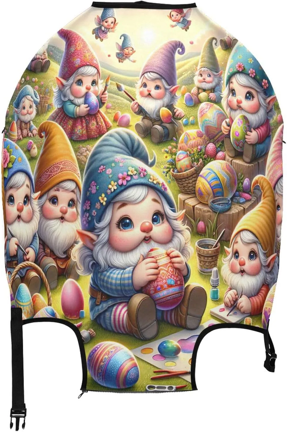 Joisal Cute Cartoon Easter Gnomes Suitcase Protector Cover Elastic Luggage Identifiers for Suitcases Unique, Luggage Accessories for Travel