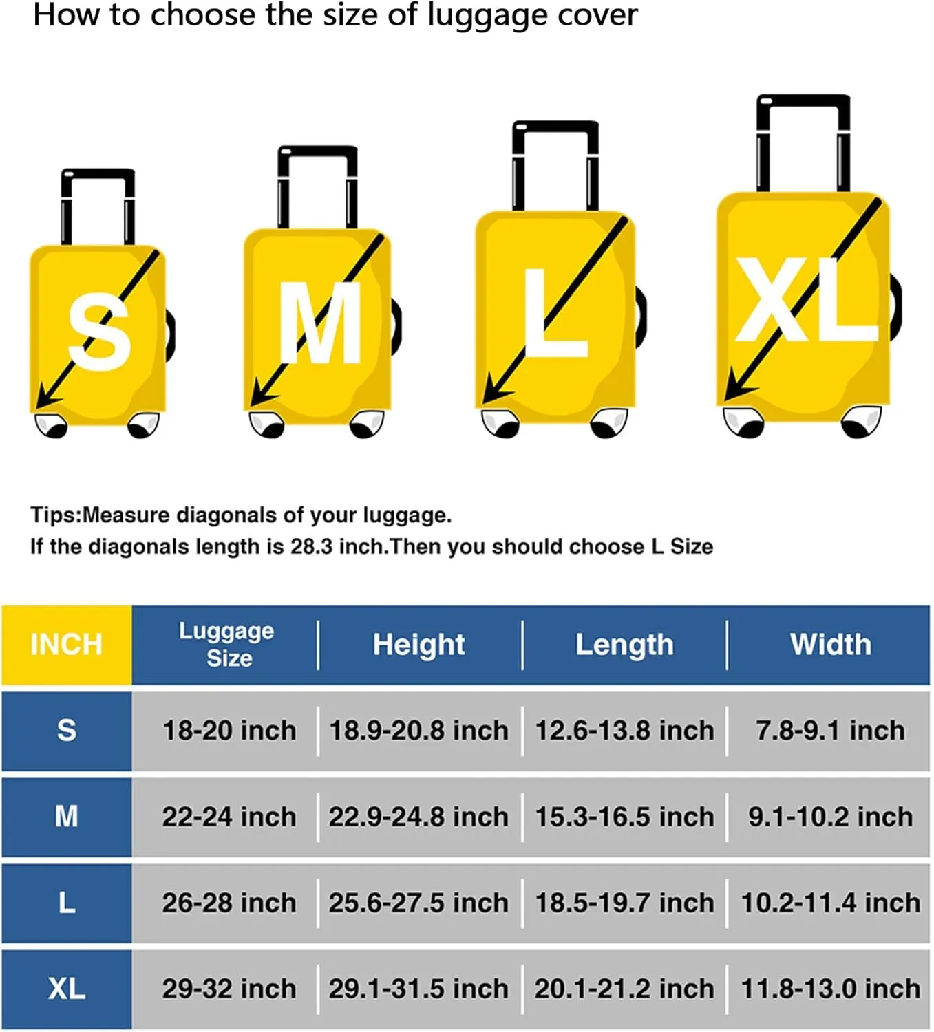Joisal Cute Cartoon Easter Gnomes Suitcase Protector Cover Elastic Luggage Identifiers for Suitcases Unique, Luggage Accessories for Travel