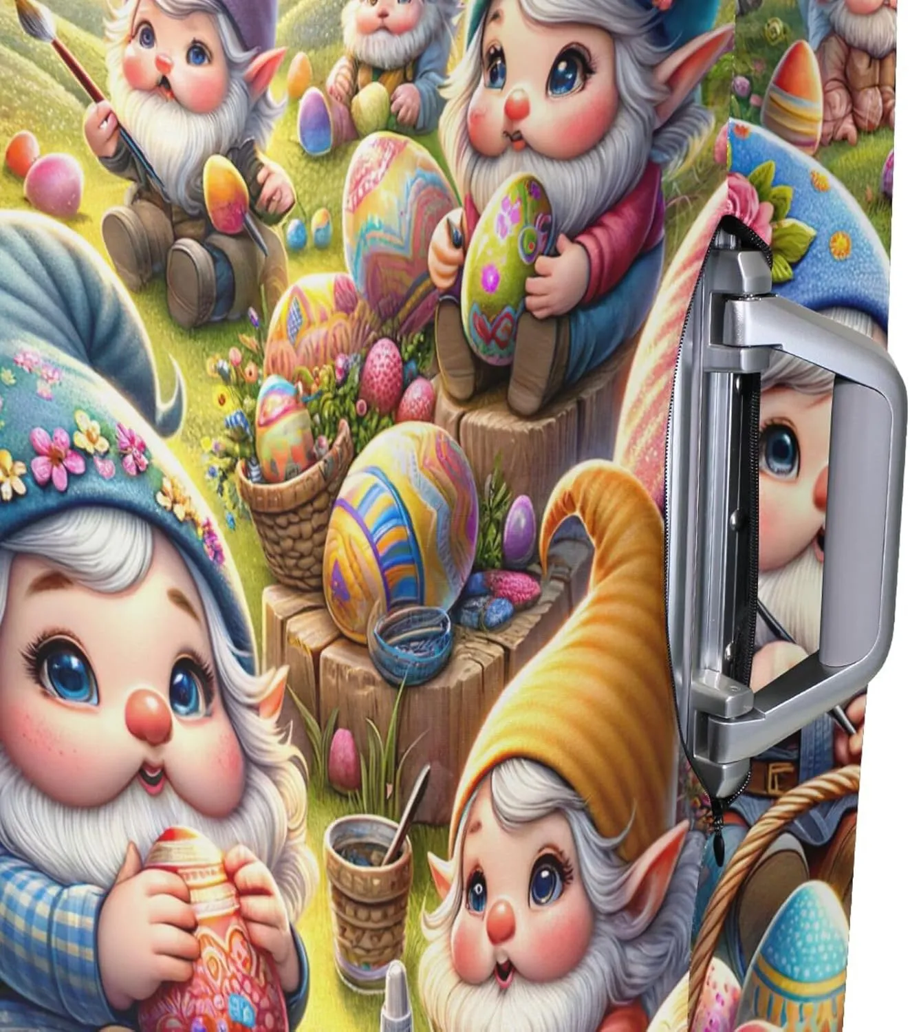 Joisal Cute Cartoon Easter Gnomes Suitcase Protector Cover Elastic Luggage Identifiers for Suitcases Unique, Luggage Accessories for Travel
