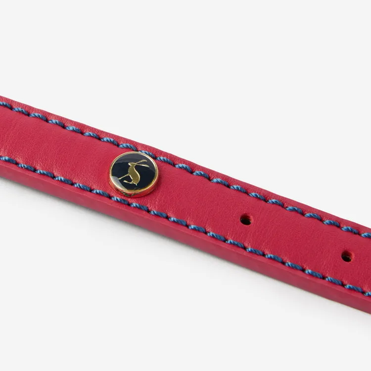 Joules Leather Dog Collar - Fuschia