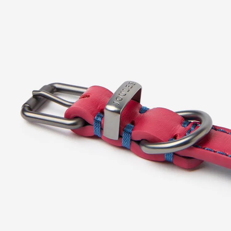 Joules Leather Dog Collar - Fuschia