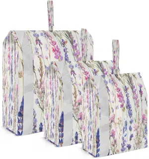 Kigai Lavender Travel Cubes for Packing 3 PCS Travel Luggage Packing Organizer Foldable Suitcase Storage Bag, Travel Accessories