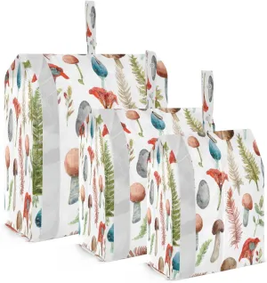 Kigai Mushroom Travel Cubes for Packing 3 PCS Travel Luggage Packing Organizer Foldable Suitcase Storage Bag, Travel Accessories