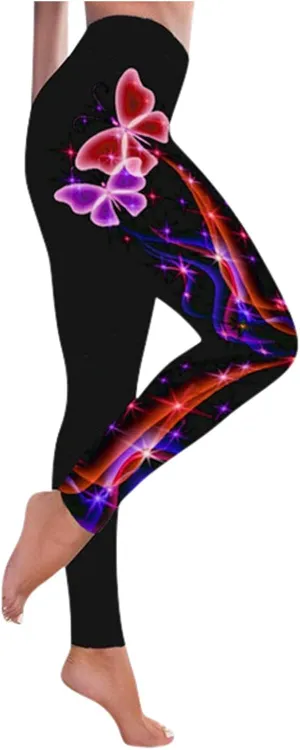 LCMTWX Workout Leggings Autumn Casual Print Leggings Boot Pants Workout Leggings Winter Warm Thick Tights High Waisted