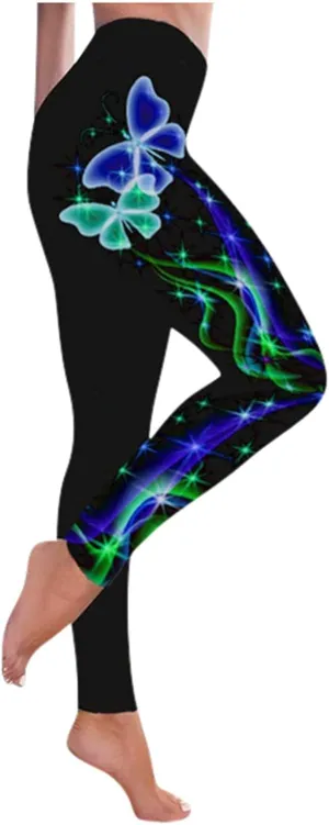 LCMTWX Workout Leggings Autumn Casual Print Leggings Boot Pants Workout Leggings Winter Warm Thick Tights High Waisted