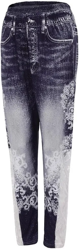 LCMTWX Workout Leggings Autumn Casual Print Leggings Boot Pants Workout Leggings Winter Warm Thick Tights High Waisted