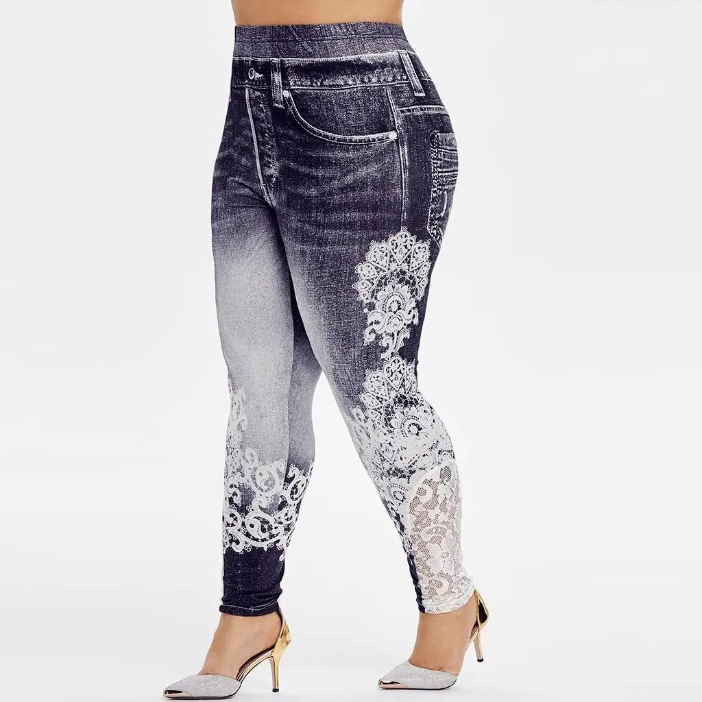 LCMTWX Workout Leggings Autumn Casual Print Leggings Boot Pants Workout Leggings Winter Warm Thick Tights High Waisted