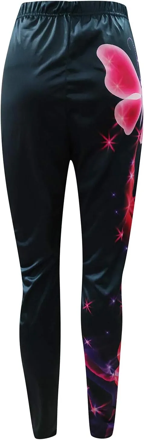 LCMTWX Workout Leggings Autumn Casual Print Leggings Boot Pants Workout Leggings Winter Warm Thick Tights High Waisted