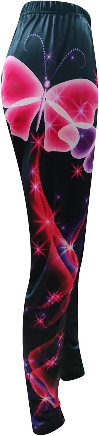 LCMTWX Workout Leggings Autumn Casual Print Leggings Boot Pants Workout Leggings Winter Warm Thick Tights High Waisted