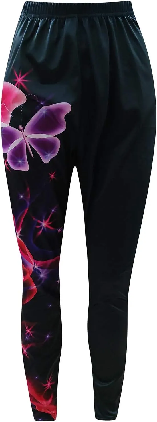 LCMTWX Workout Leggings Autumn Casual Print Leggings Boot Pants Workout Leggings Winter Warm Thick Tights High Waisted