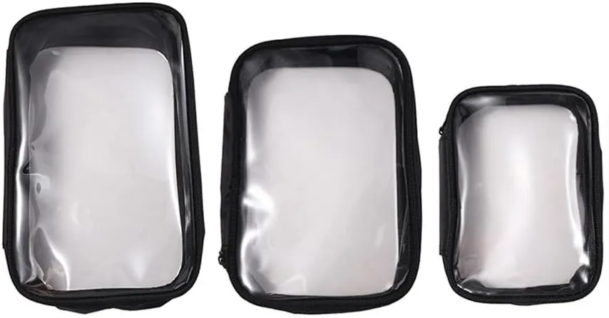 Leadigol Clear Toiletry Bag, 3 Pack Travel Makeup Cosmetic Bag Toiletry Bag Travel Bag Carry on Accessories Bag