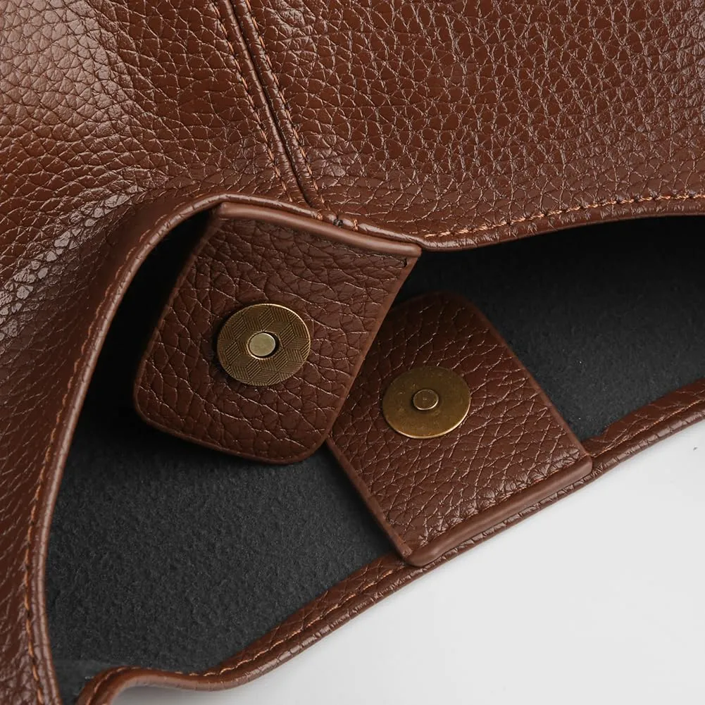 Leather Shoulder Bag for Women,Slouchy Trendy Hobo Bag with Cherry Accessories Designer Handbags Purses with Coin Bag