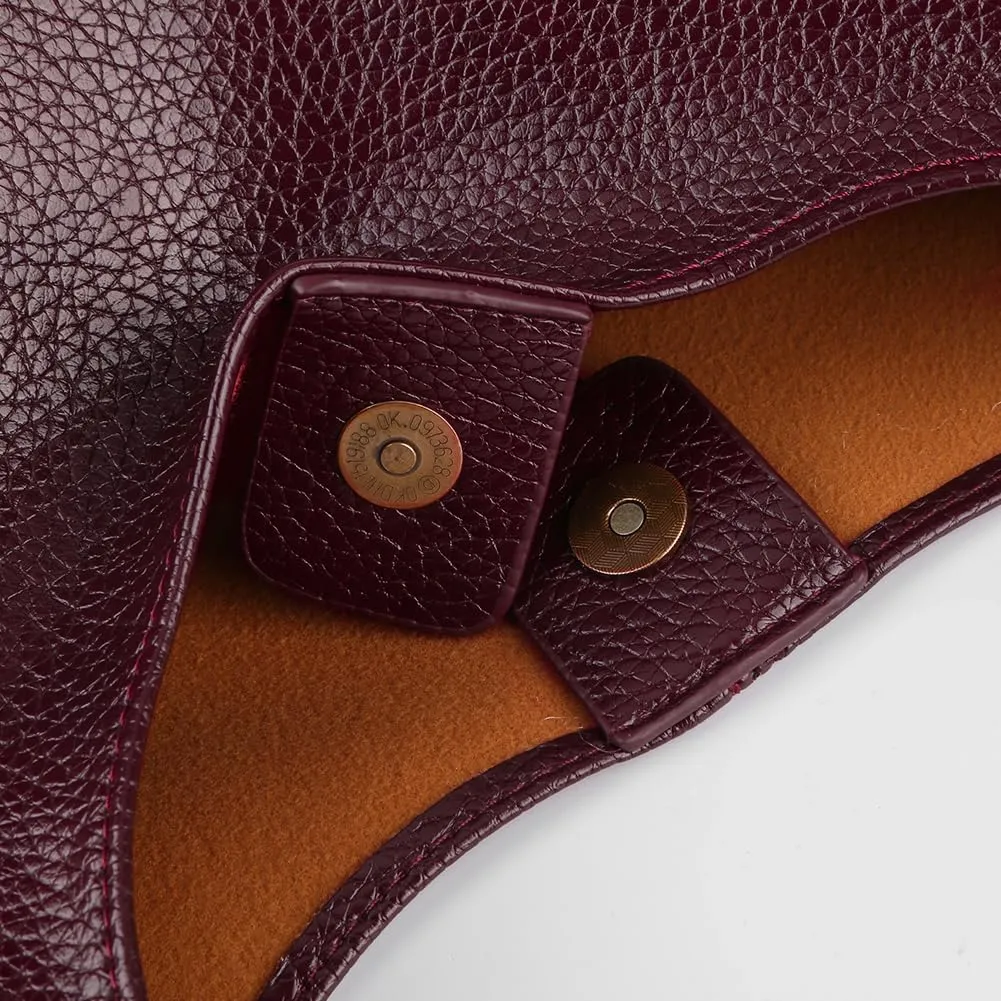 Leather Shoulder Bag for Women,Slouchy Trendy Hobo Bag with Cherry Accessories Designer Handbags Purses with Coin Bag