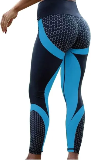 LELEBEAR Colorblock Butt Lifting High Waist Sports Leggings, Women High Waist Scrunch Yoga Pants Tummy Control Leggings