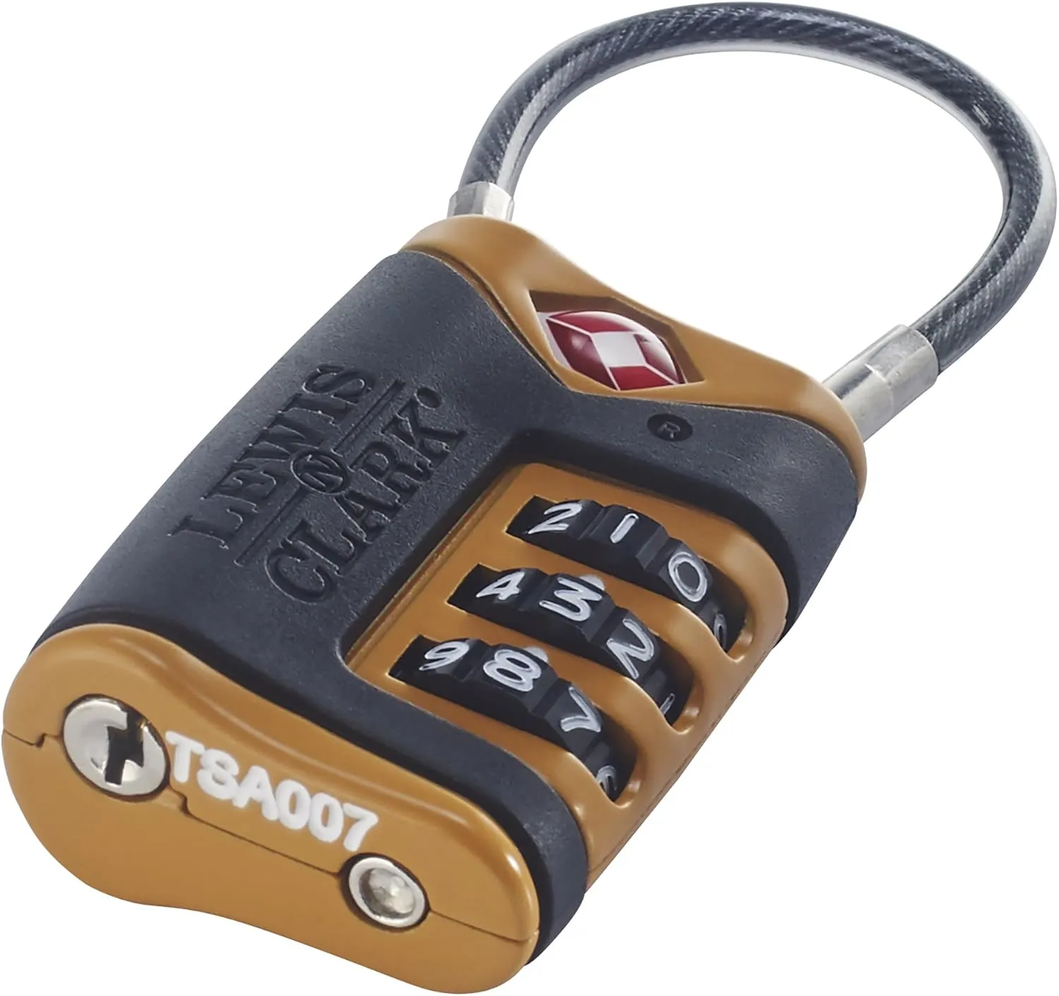 Lewis N. Clark TSA Cable Lock, Orange, Single
