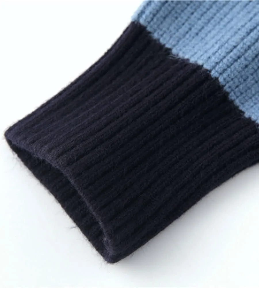 LifeShe Women's Men Striped Sweater Pullovers Oversized Knitted Jumpers Sweatershirts Streetwear