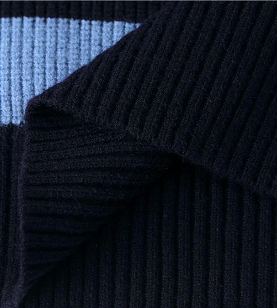 LifeShe Women's Men Striped Sweater Pullovers Oversized Knitted Jumpers Sweatershirts Streetwear