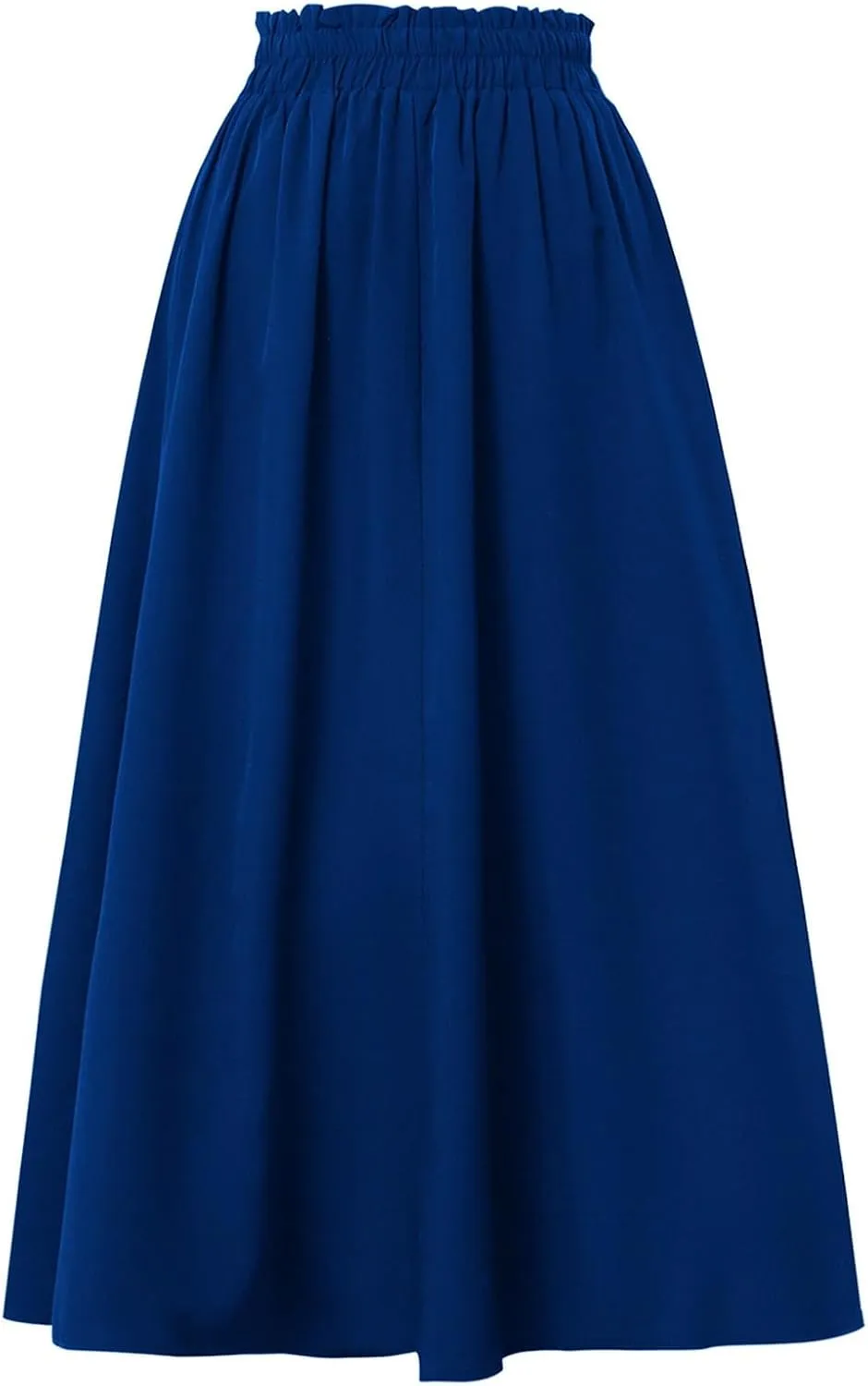 Linen Skirts for Women Trendy Lightweight Floral Maxi Skirt Casual Drawstring High Waisted Flowy Skirt with Pockets