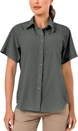 Little Donkey Andy Women's UPF 50 UV Protection Shirt, Breathable Short Sleeve Fishing Hiking Shirts, Quick Dry