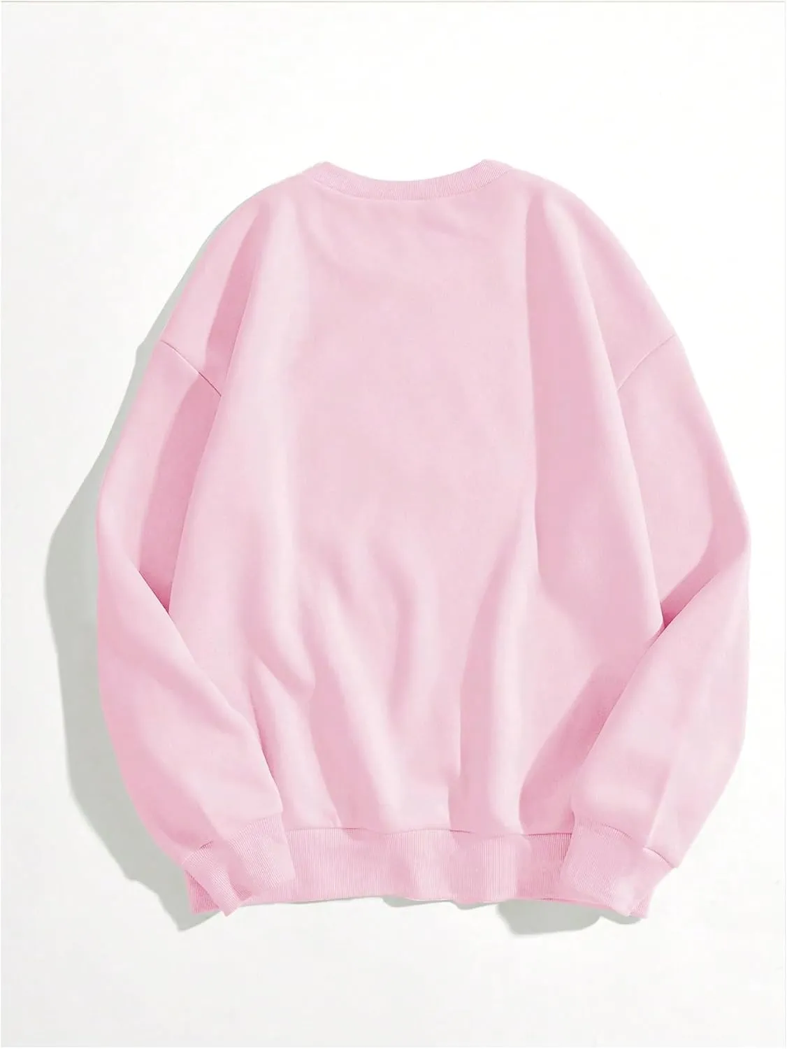 MakeMeChic Women's Graphic Print Long Sleeve Crew Neck Drop Shoulder Oversized Sweatshirt Pullovers Top