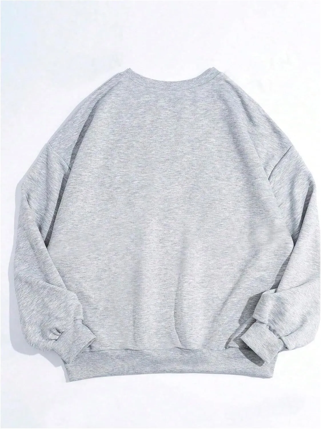 MakeMeChic Women's Graphic Print Long Sleeve Crew Neck Drop Shoulder Oversized Sweatshirt Pullovers Top
