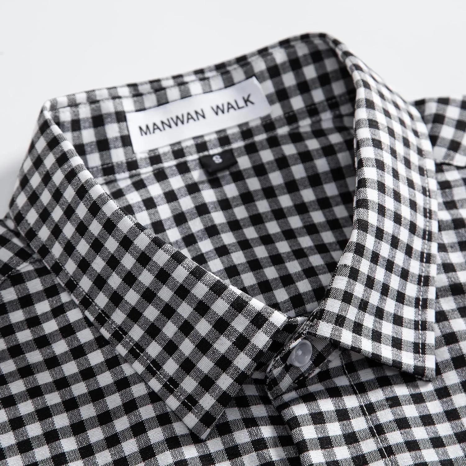 Manwan walk Men's Plaid Button Down Shirts Regular Fit Long Sleeve Casual Business Shirts