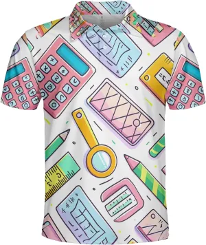 Mathematics Classroom Polo Shirts for Men-Science Subjects Golf Moisture Dry Fit Short Sleeve Shirts S75
