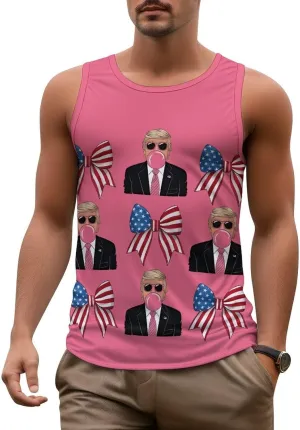 Mens Beach Tank Tops Trump Sleeveless Lightweight Shirts Summer Running Athletic Swim Shirts
