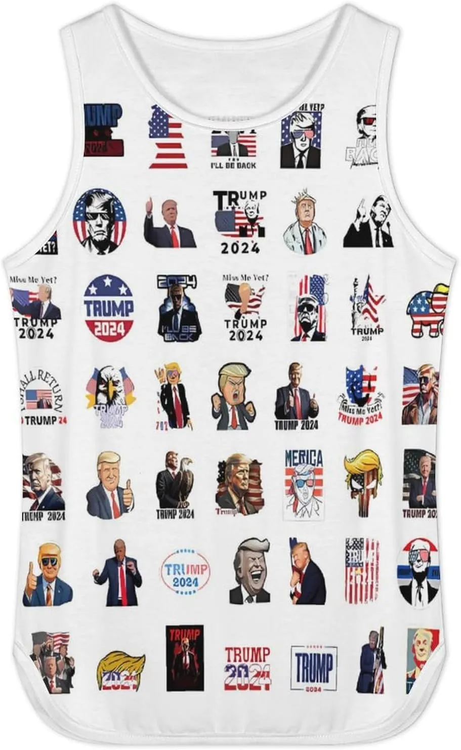 Mens Beach Tank Tops Trump Sleeveless Lightweight Shirts Summer Running Athletic Swim Shirts