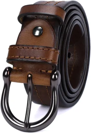 Mens Belts Full Grain Leather Real Italian Material Western Cowboy Belt 1.5 Wide Casual Jean Belt Gift Box Packaging