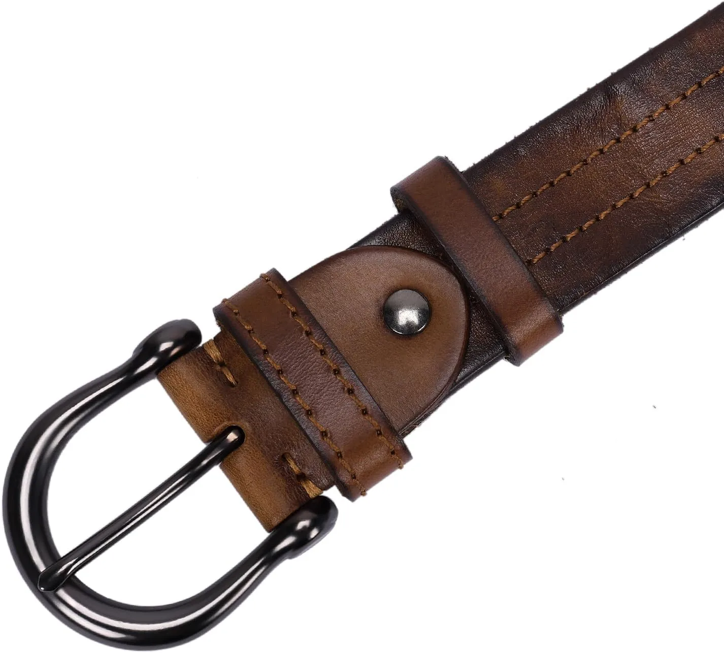 Mens Belts Full Grain Leather Real Italian Material Western Cowboy Belt 1.5 Wide Casual Jean Belt Gift Box Packaging