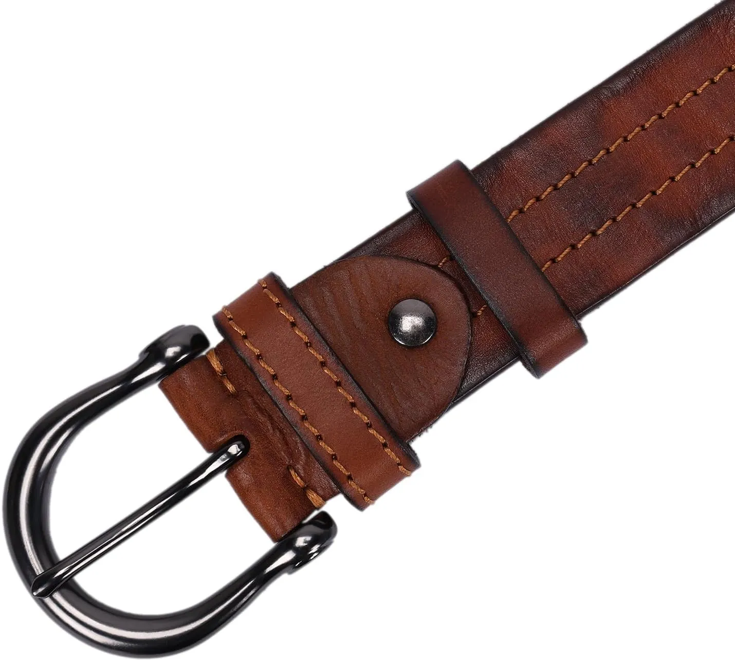 Mens Belts Full Grain Leather Real Italian Material Western Cowboy Belt 1.5 Wide Casual Jean Belt Gift Box Packaging