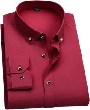 Men's Business Dress Shirt Formal Thin Long Sleeve Social Shirts Men