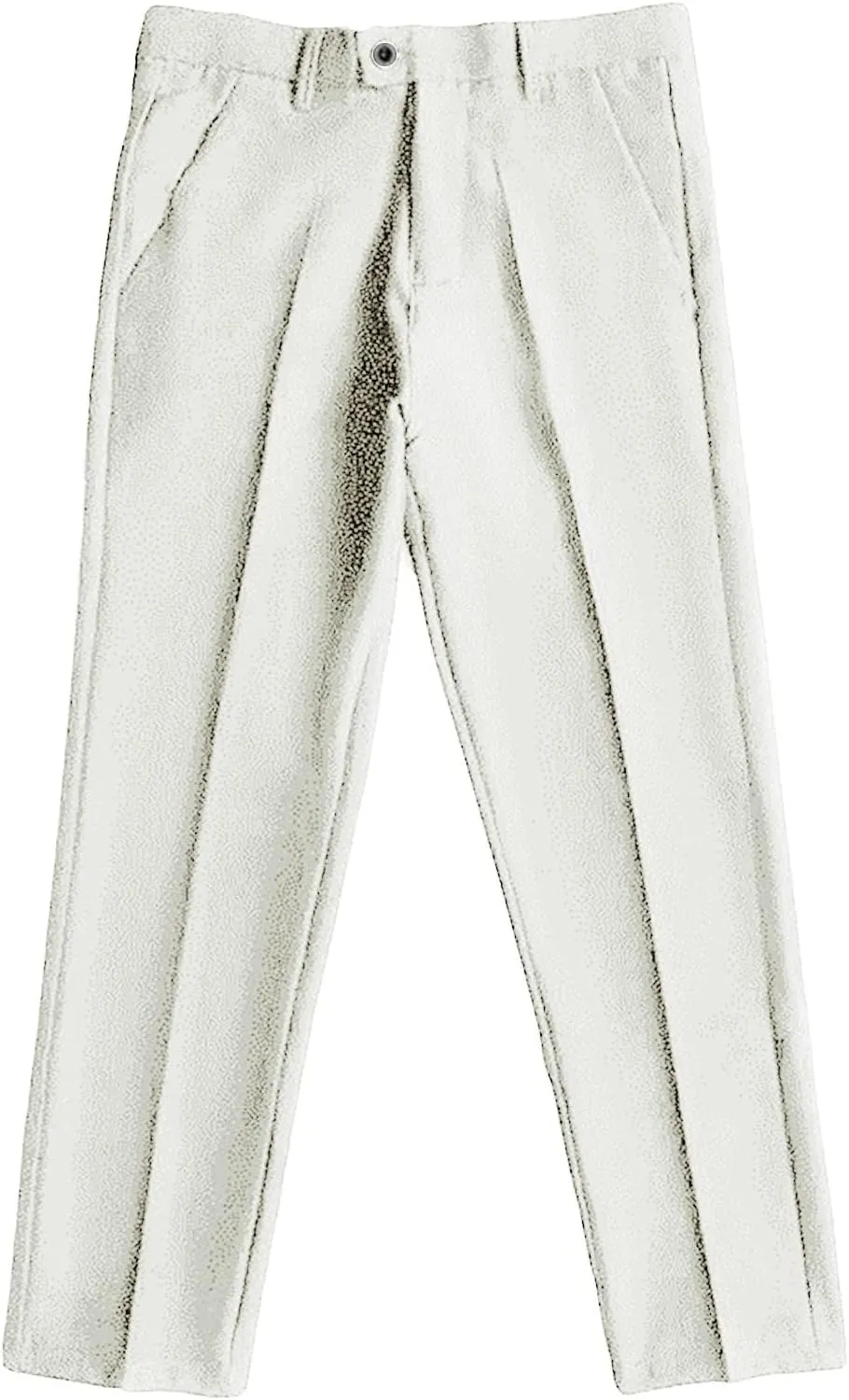 Men's Business Suit Pants Casual Pants Slim Fit Flex Flat Front Pant Stretch Tapered Chino Pants Trousers (29,White)