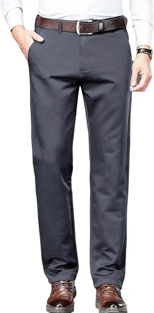 Men's Stretch Dress Pants Slim Fit Skinny Suit Pant Business Flex Flat Front Pant Wrinkle-Resistant Chino Pant (42,Grey)