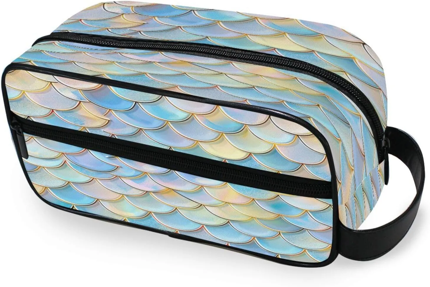 Mermaid Scale Travel Toiletry Bag for Women Men, Hanging Cosmetic Bag, Water Resistant Shaving Bag for Toiletries Accessories