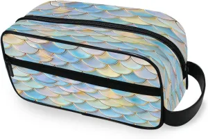 Mermaid Scale Travel Toiletry Bag for Women Men, Hanging Cosmetic Bag, Water Resistant Shaving Bag for Toiletries Accessories