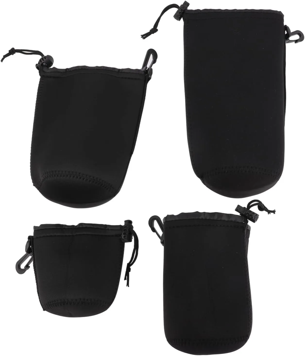 Mikikit Waterproof Camera Lens Case 4 Pack Neoprene Pouches for Dslr Lenses and Elastic for Protection